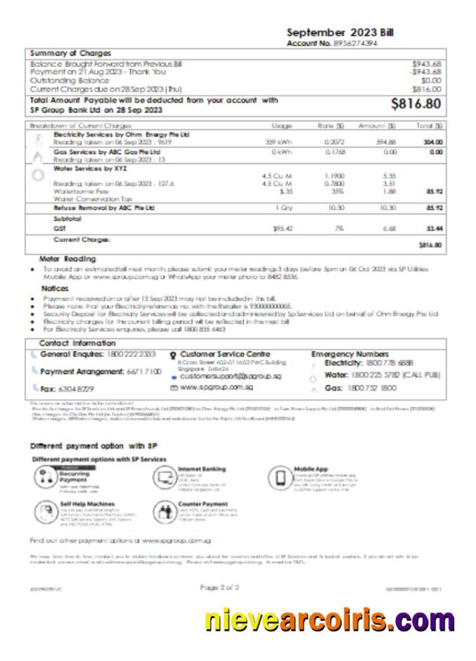 SP Group utility business bill,, page 2